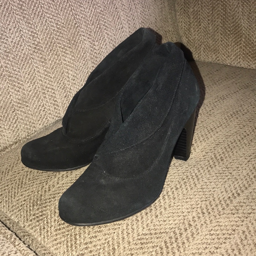 Connie Black leather upper ankle boots